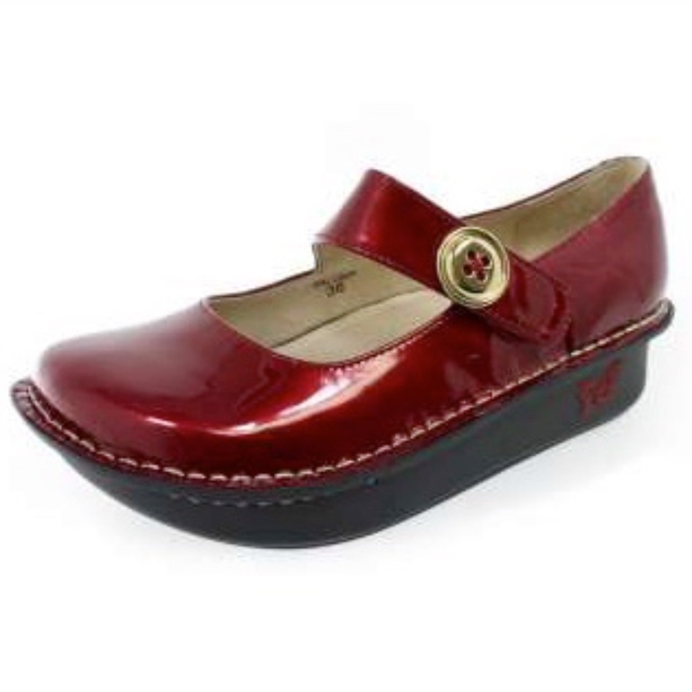 Alegria Paloma Patent Red Mary Jane Shoes PAL-124